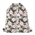 Pink Hibiscus Flower Camouflage Print Drawstring Bag