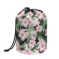Pink Hibiscus Flower Camouflage Print Drawstring Makeup Bag