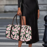 Pink Hibiscus Flower Camouflage Print Duffle Bag