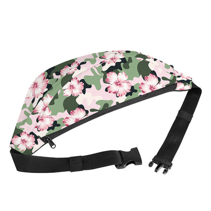 Pink Hibiscus Flower Camouflage Print Fanny Pack