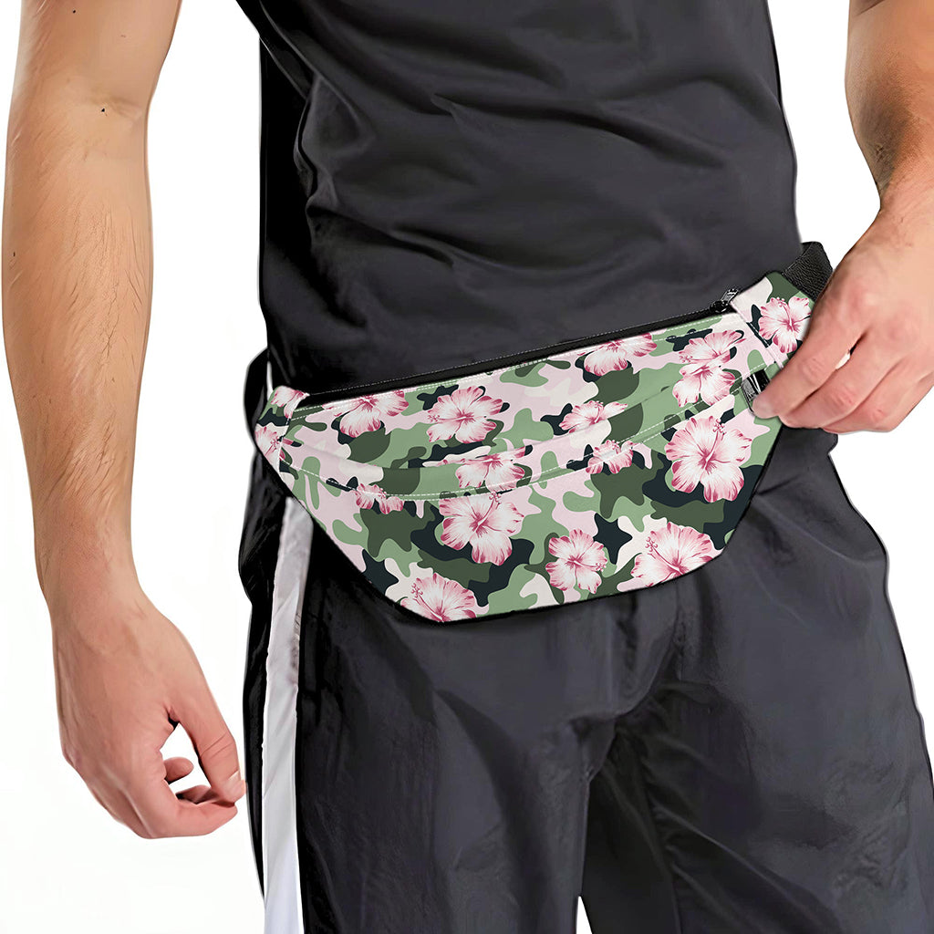 Pink Hibiscus Flower Camouflage Print Fanny Pack