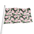 Pink Hibiscus Flower Camouflage Print Flag
