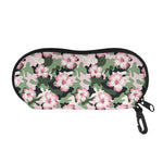 Pink Hibiscus Flower Camouflage Print Glasses Case