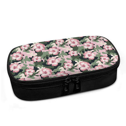 Pink Hibiscus Flower Camouflage Print Insulin Cooler Travel Case