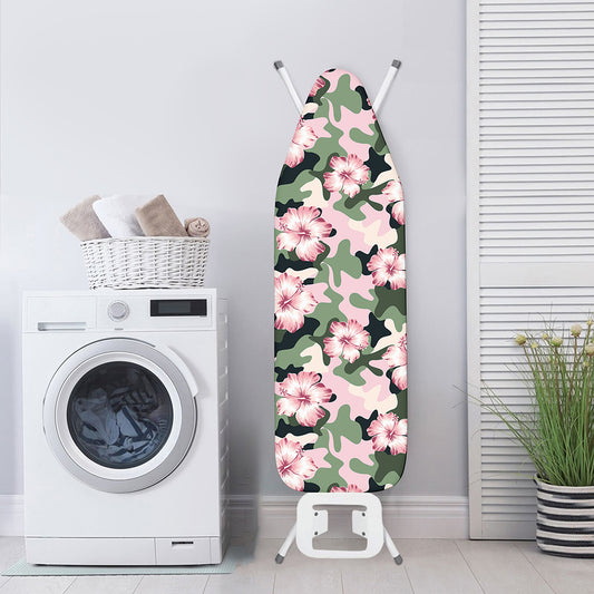 Pink Hibiscus Flower Camouflage Print Ironing Board Cover