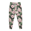 Pink Hibiscus Flower Camouflage Print Jogger Pants