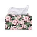Pink Hibiscus Flower Camouflage Print Leather Tissue Box Cover