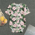 Pink Hibiscus Flower Camouflage Print Men's Bodysuit