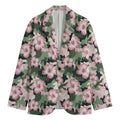Pink Hibiscus Flower Camouflage Print Men's Cotton Blazer