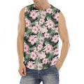 Pink Hibiscus Flower Camouflage Print Men's Fitness Tank Top