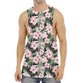 Pink Hibiscus Flower Camouflage Print Men's Muscle Tank Top