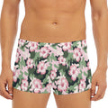 Pink Hibiscus Flower Camouflage Print Men's Short Boxer Briefs