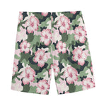 Pink Hibiscus Flower Camouflage Print Men's Sports Shorts