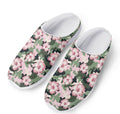 Pink Hibiscus Flower Camouflage Print Mesh Casual Shoes