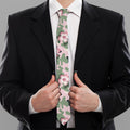 Pink Hibiscus Flower Camouflage Print Necktie