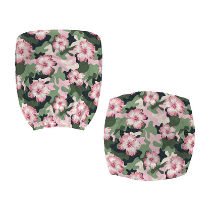 Pink Hibiscus Flower Camouflage Print Office Chair Cover
