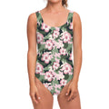 Pink Hibiscus Flower Camouflage Print One Piece Swimsuit