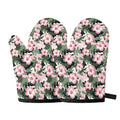Pink Hibiscus Flower Camouflage Print Oven Mitts