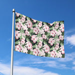 Pink Hibiscus Flower Camouflage Print Polyester Flag