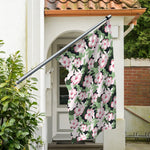 Pink Hibiscus Flower Camouflage Print Polyester Flag