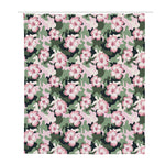 Pink Hibiscus Flower Camouflage Print Polyester Shower Curtain