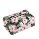 Pink Hibiscus Flower Camouflage Print Rectangle Tissue Box Cover