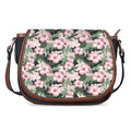 Pink Hibiscus Flower Camouflage Print Saddle Bag