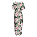 Pink Hibiscus Flower Camouflage Print Short Sleeve Long Nightdress