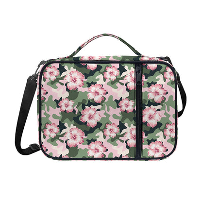 Pink Hibiscus Flower Camouflage Print Shoulder Strap Bible Bag