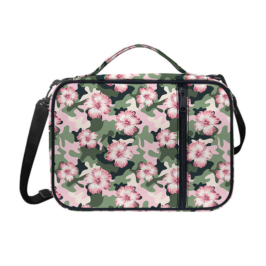Pink Hibiscus Flower Camouflage Print Shoulder Strap Bible Bag