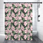 Pink Hibiscus Flower Camouflage Print Shower Curtain