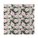 Pink Hibiscus Flower Camouflage Print Silk Bandana
