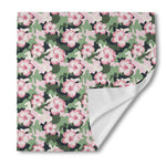 Pink Hibiscus Flower Camouflage Print Silk Bandana