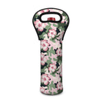 Pink Hibiscus Flower Camouflage Print Single Neoprene Wine Tote
