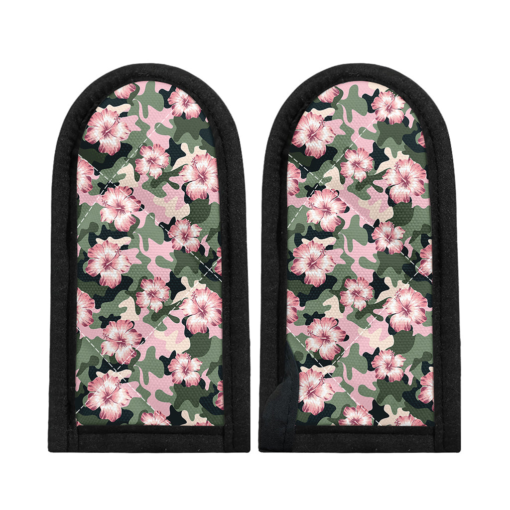 Pink Hibiscus Flower Camouflage Print Skillet Handle Cover