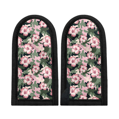 Pink Hibiscus Flower Camouflage Print Skillet Handle Cover