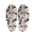Pink Hibiscus Flower Camouflage Print Slippers
