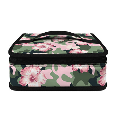 Pink Hibiscus Flower Camouflage Print Small Lunch Bag