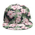 Pink Hibiscus Flower Camouflage Print Snapback Cap