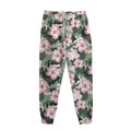 Pink Hibiscus Flower Camouflage Print Sweatpants