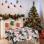 Pink Hibiscus Flower Camouflage Print Tablecloth