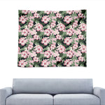 Pink Hibiscus Flower Camouflage Print Tapestry
