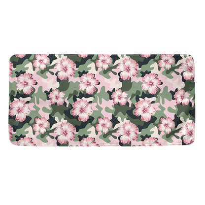 Pink Hibiscus Flower Camouflage Print Towel