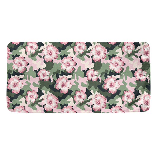 Pink Hibiscus Flower Camouflage Print Towel