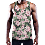 Pink Hibiscus Flower Camouflage Print Training Tank Top