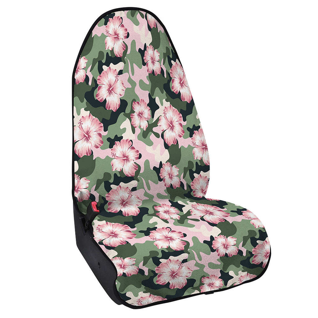 Pink Hibiscus Flower Camouflage Print Waterproof Car Seat Cover