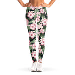 Pink Hibiscus Flower Camouflage Print Women's Leggings
