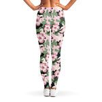 Pink Hibiscus Flower Camouflage Print Women's Leggings