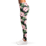 Pink Hibiscus Flower Camouflage Print Women's Leggings