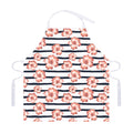 Pink Hibiscus Striped Pattern Print Adjustable Apron
